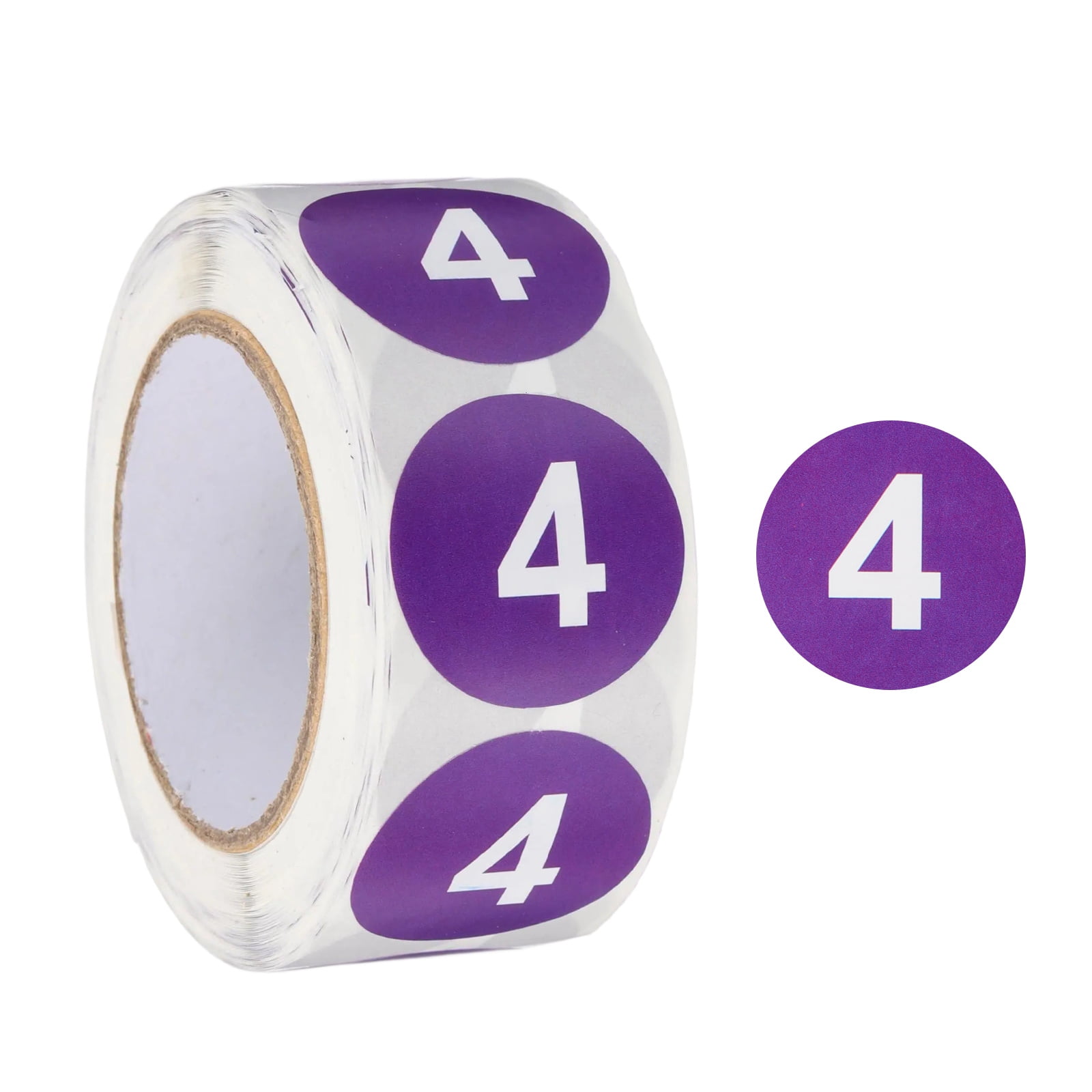 Number Circle Stickers Round Color Coded Self-Adhesive Labels Dark ...