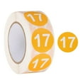 thumbnail image 1 of Number Circle Stickers Round Color Coded Self-Adhesive Labels Orange, 1 of 7