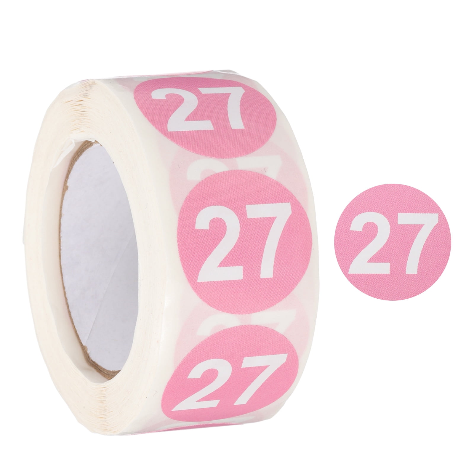 Pink Number Labels Number Circle Stickers Round Color Coded Self-Adhesive Labels Pink ...