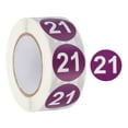 thumbnail image 1 of Number Circle Stickers Round Color Coded Self-Adhesive Labels Purple, 1 of 7