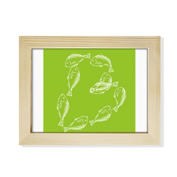 Number Combination Fish Letters Desktop Photo Frame Picture Art Decoration Painting 6x8 inch