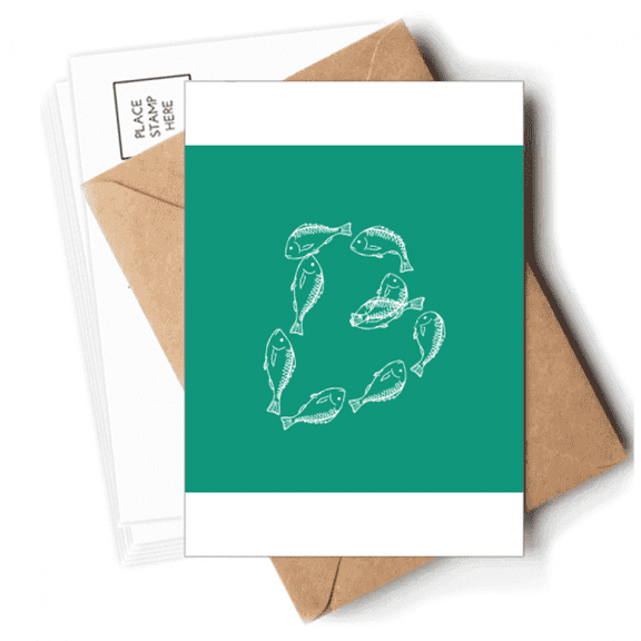 Number Combination Fish Letters Postcards Envelopes Blank Note Cards Mailing