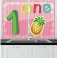thumbnail image 1 of Number Curtains 2 Panels Set, First Year Celebration One Sign with Pineapple Kids Baby Nursery Playroom Birthday, Window Drapes for Living Room Bedroom, 55W X 39L Inches, Multicolor, by Ambesonne, 1 of 2