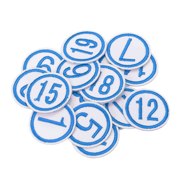 Number Digital Patch Number Embroidery Blue Number Cloth Paste Number DIY 20 Pack