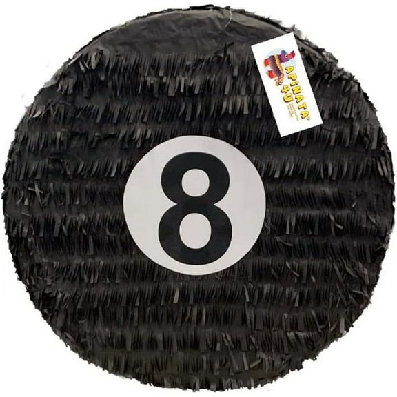 Number Eight Ball Pinata Pool Themed Birthday Party Billiards Ball Pinata Black Color 16