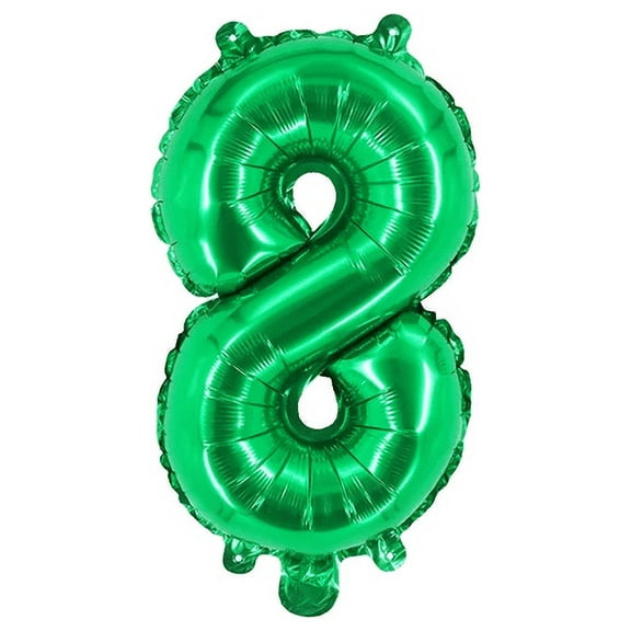 Number Eight Balloon Green Number 8 Balloon 32" Foil Mylar Green Number Balloon