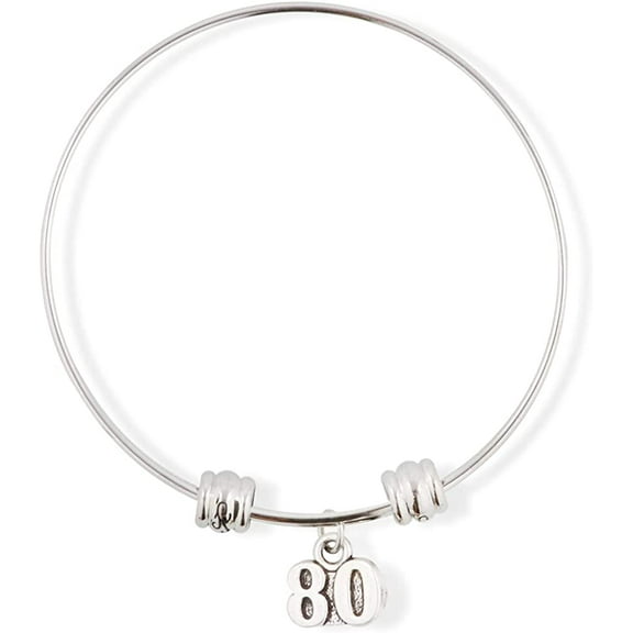 Number Eighty 80 Fancy Charm Bangle
