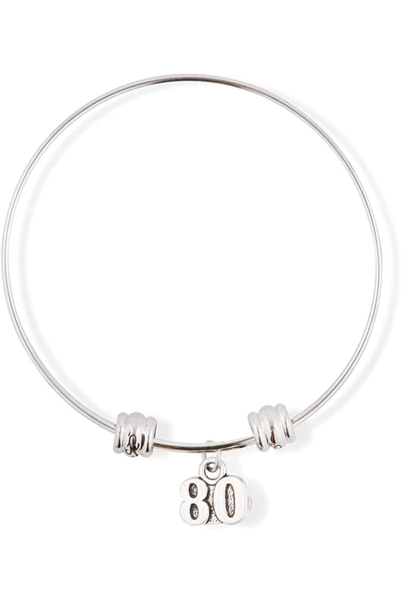 Number Eighty 80 Fancy Charm Bangle