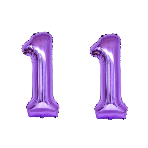Number Eleven Balloon Purple Number 11 Balloon 32" Large Birthday Decoration