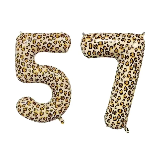 Number Fifty Seven Balloon Leopard Print Number 57 Balloon 32" Large Event