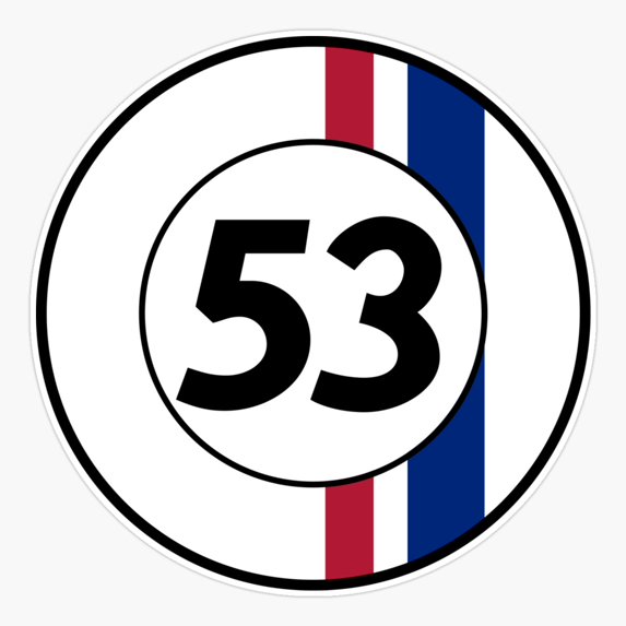 Number Fifty Three Racing Car Sticker