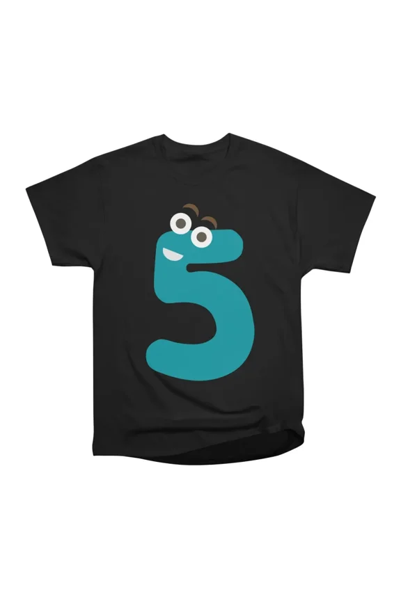 Number Five Character playful T-Shirt Tee Gift For Him Merch For Her Apparel For Friend