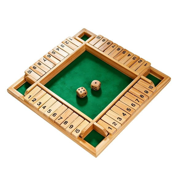 Number Flip Game Green 1 Pack Wooden Math Dice Game For Family All Ages Party