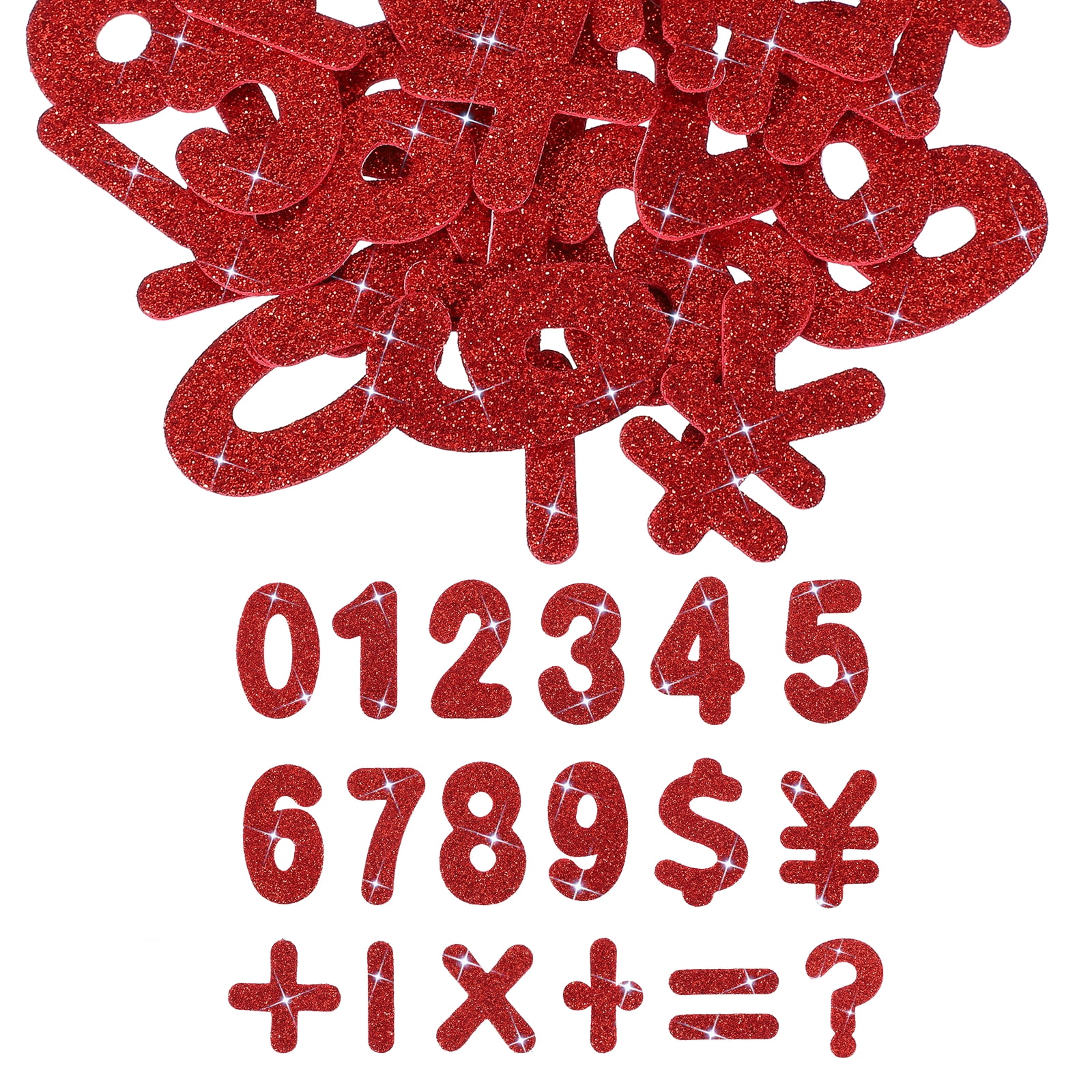 Number Foam Stickers, 72Pcs Numbers 0-9 EVA Self Adhesive Glitters Foam ...
