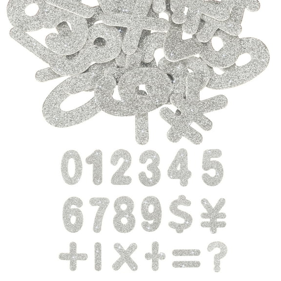 Number Foam Stickers, 72Pcs Numbers 0-9 EVA Self Adhesive Glitters Foam Shape Sticker Craft Supplies for Scrapbook Card DIY Making Home Decor, Silver