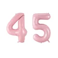 thumbnail image 1 of Number Forty Five Balloon Soft Pastel Pink Number 45 Balloon 32" Large Birthday, 1 of 3