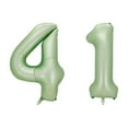 thumbnail image 1 of Number Forty One Balloon Pastel Sage Green Number 41 Balloon 32" Large Party, 1 of 3
