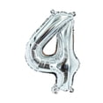thumbnail image 1 of Number Four Balloon Silver Number 4 Balloon 32" Foil Mylar Silver Number Balloon, 1 of 1