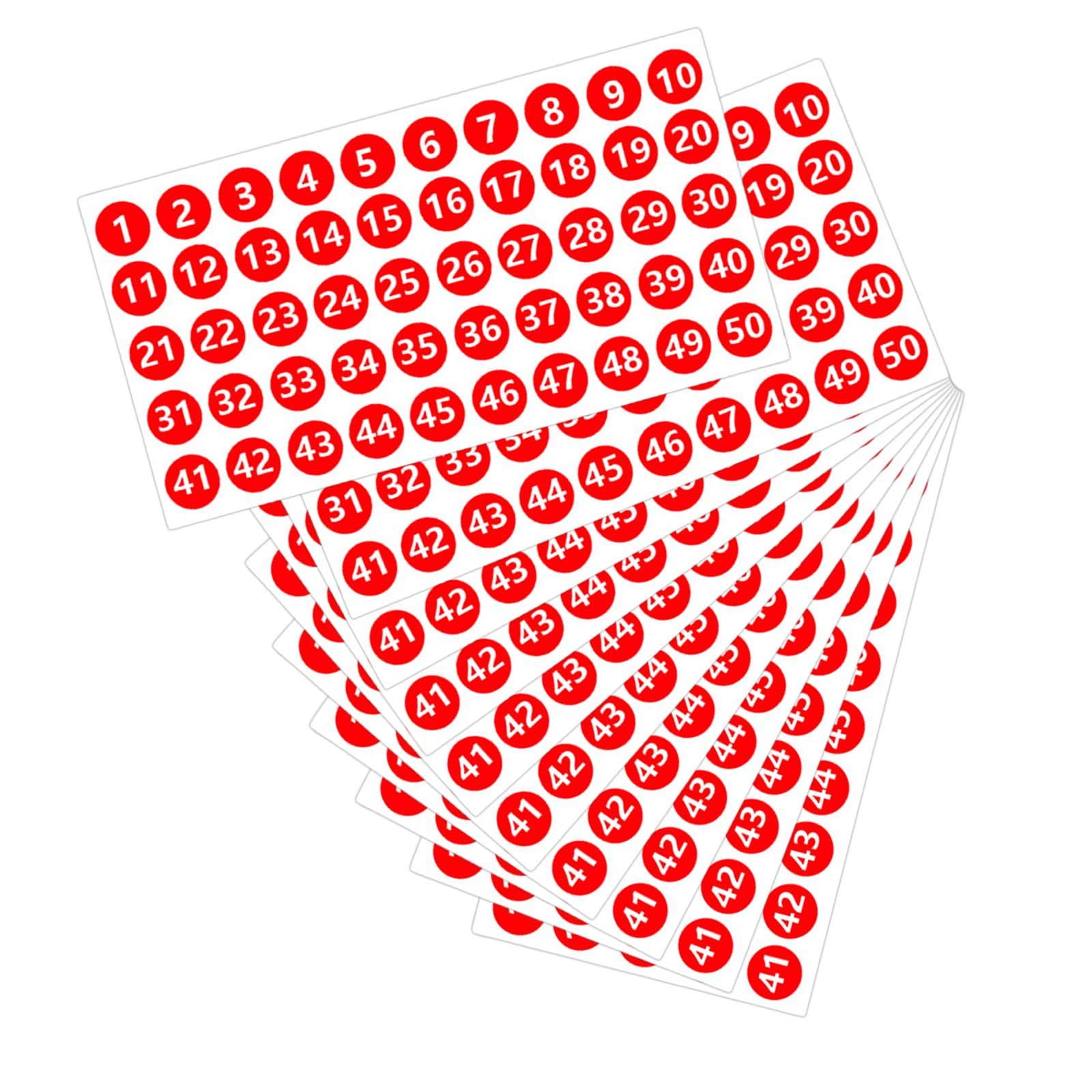 Number Inventory Stickers Round Labels for Letter Sales Bags Food ...