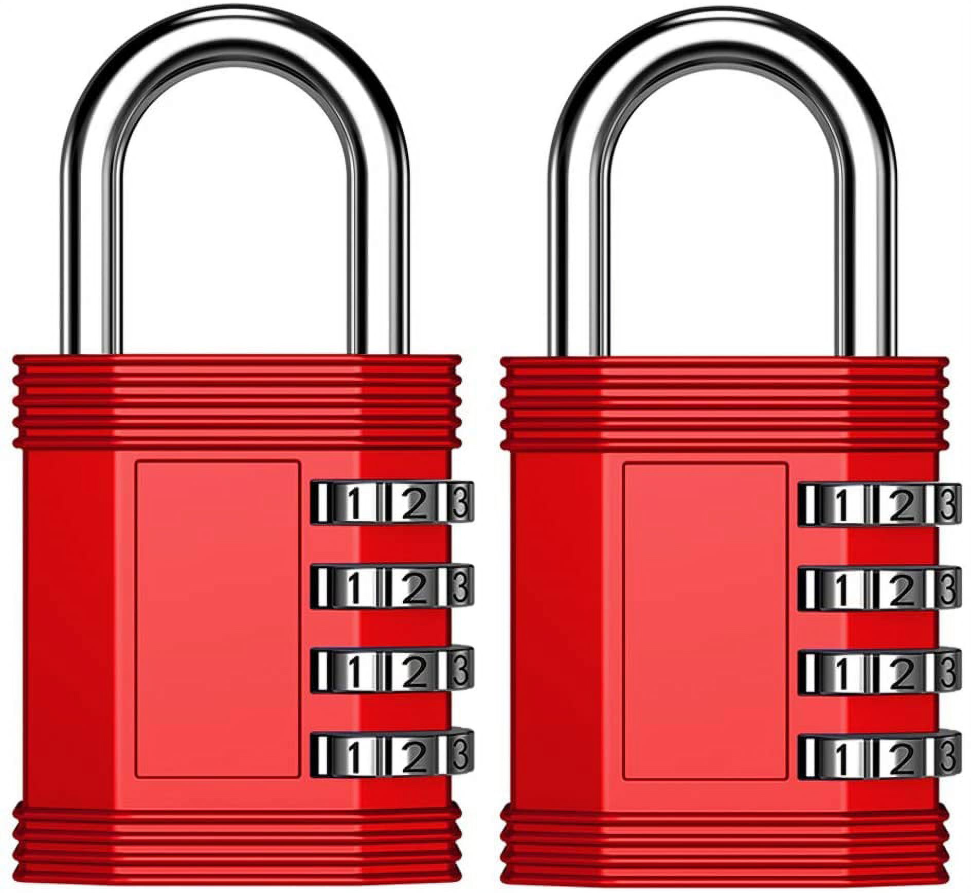 Number Lock for Lockers, 4 Digit Lock Combination for Gym Locker, School  Locker, Fence, Gate, Hasp Storage (2 Pack, Red) 