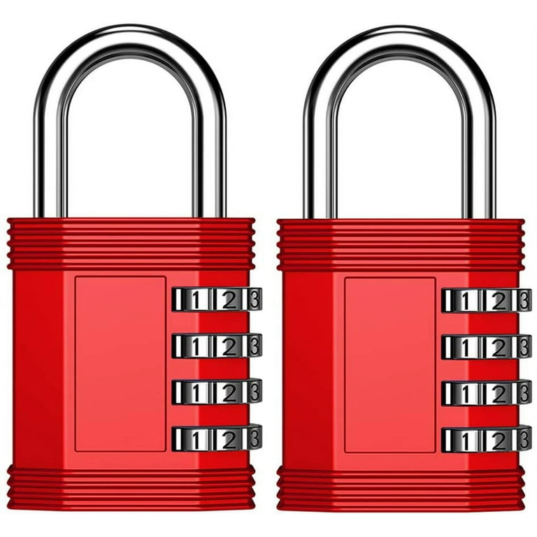 Springcorner 4 Pack Combination Lock,Resettable 3 Digit Combination Padlock  Locker Small Combo Locks for School Gym Locker Fence Toolbox Gate  Case(Black, Silver,Pink,Blue) 