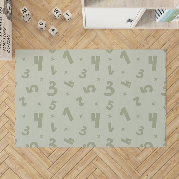 Number Match Light Green Kids Play Mat