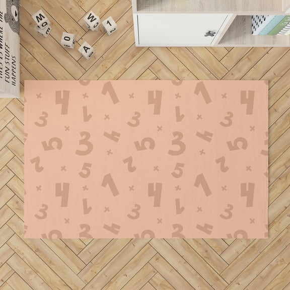 Number Match Peach Kids Play Mat