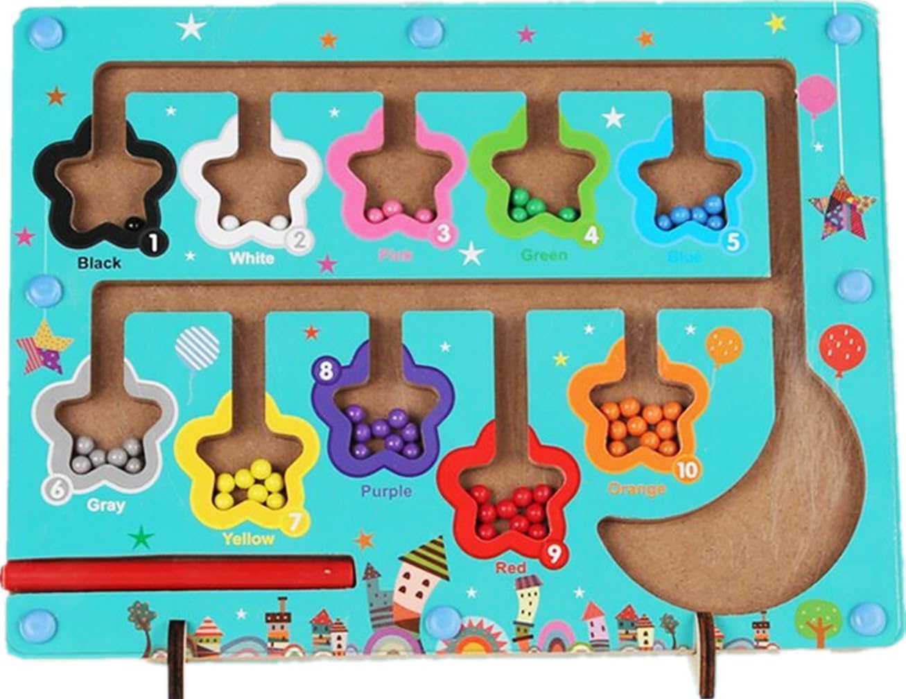 Number Maze, Wooden Board Puzzle Preschool Kindergarten Toddler Toys Montessori Counting