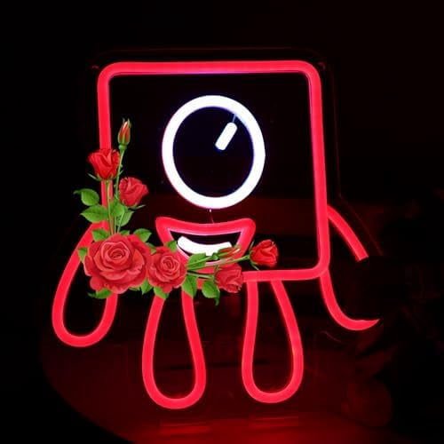 Number Neon Led in Blocks Sign，Classic Red Mini Cube LED Light, Iconic ...