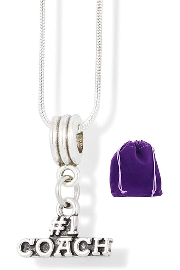 Number One #1 Coach Charm Snake Chain Necklace