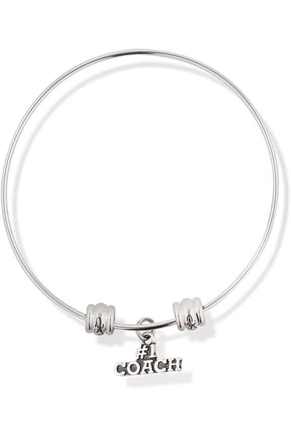 Number One #1 Coach Fancy Charm Bangle