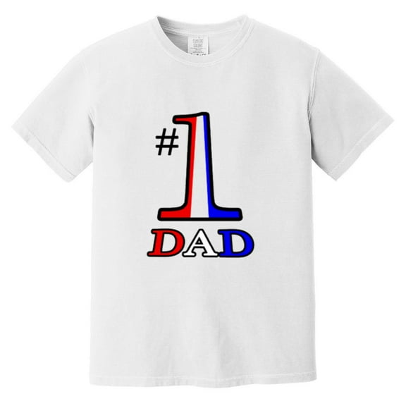 Number One #1 Patriotic Dad USA Flag 4th of July Gift Comfort Color T-Shirt, Unisex, up to size 4XL