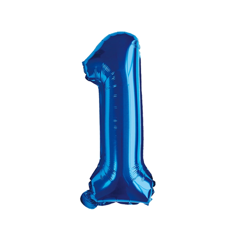 Number One Balloon Blue Number 1 Balloon 32" Foil Mylar Blue Number