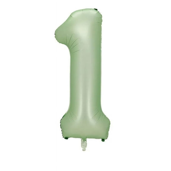 Number One Balloon Pastel Sage Green Number 1 Balloon 32" Large Party Balloon Decoration