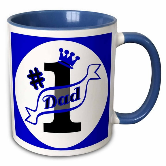 3drose, Number One Dad Blue, 11oz Two-tone Blue Mug