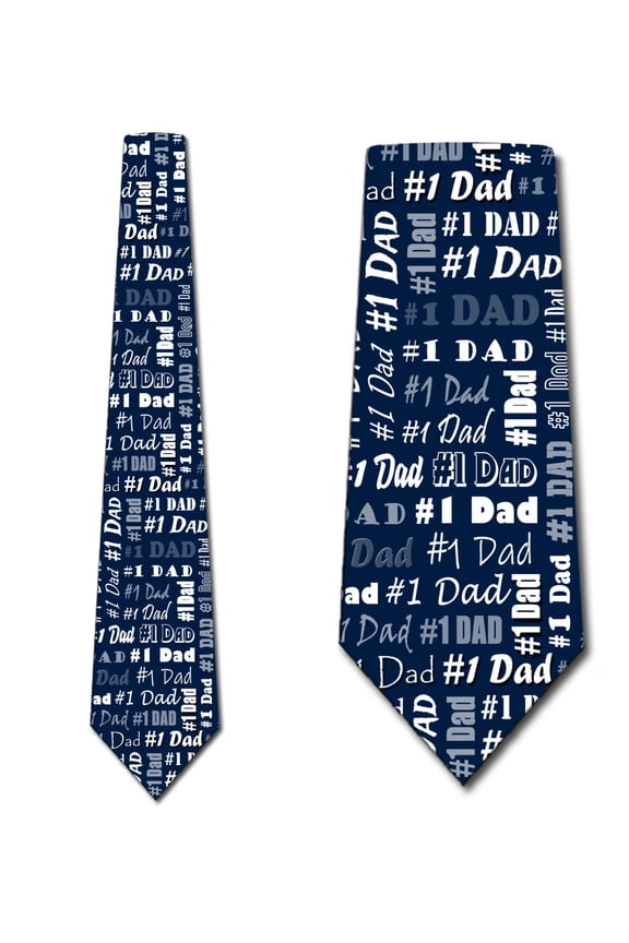 Number One Dad - Navy Necktie Mens Tie by Three Rooker