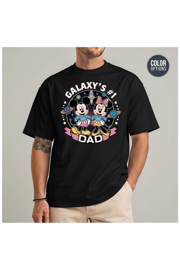 Number One Dad Shirt: Space Cartoon Father's Day T-Shirt 1