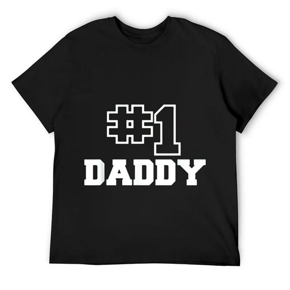 Number One Daddy Best Dad #1 Fathers Day Mens T-Shirt Black