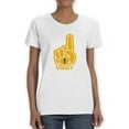 thumbnail image 1 of Number One Finger Glove Women White T-Shirt, Female Large, 1 of 4