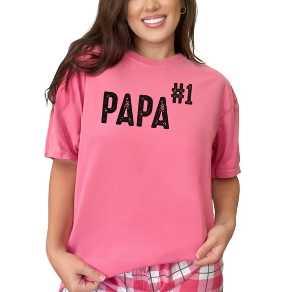 Number One Papa Father's Day Merch, Crunchberry Comfort Colors T-Shirt, XL