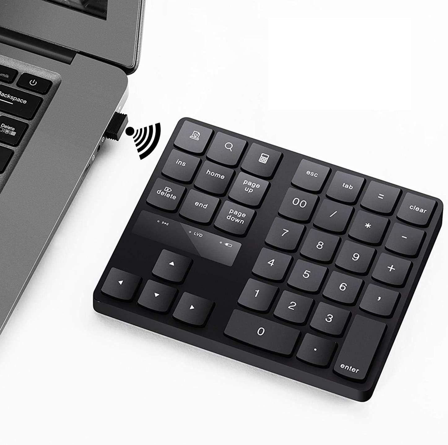 Number Pad,Portable Mini USB 2.4GHz 19Key Financial Accounting Numeric