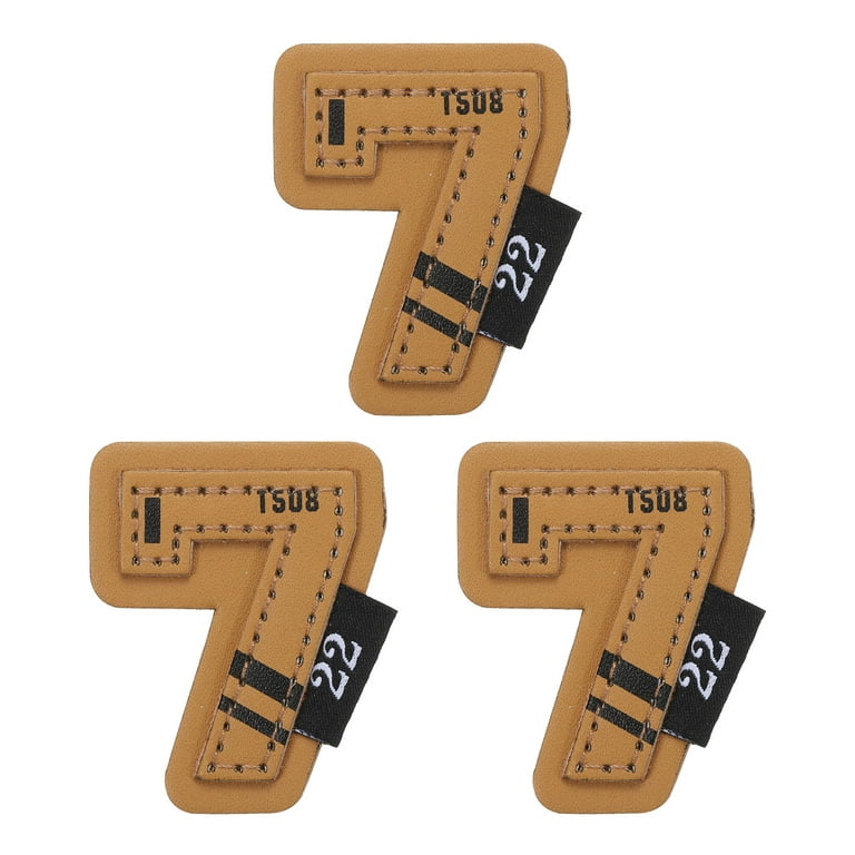Number Patch Iron on 7 Patches Embroidered Sew on for Clothes Jacket Jeans  Craft 1.5 x 2 Inch Brown 3pcs
