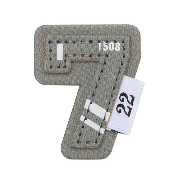 Number Patch Iron on 7 Patches Embroidered Sew on for Clothes Jacket Jeans Craft 1.5 x 2 Inch Grey