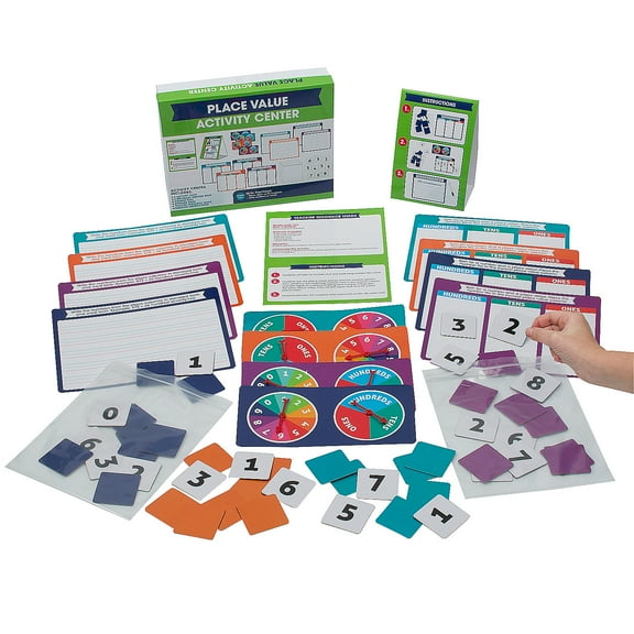 Number Place Value Math Skills Educational Activity Classroom Center Kit - 32 Pc.