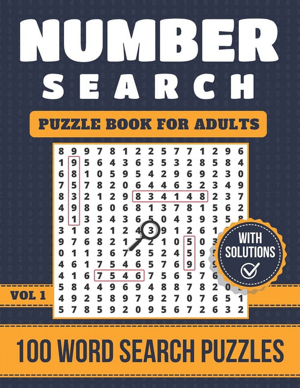 Number Search Puzzle Book For Adults 100 Number Search Puzzles With