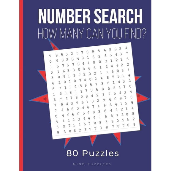 Number Search: Search and Find Number Puzzles for Adults, (Paperback)