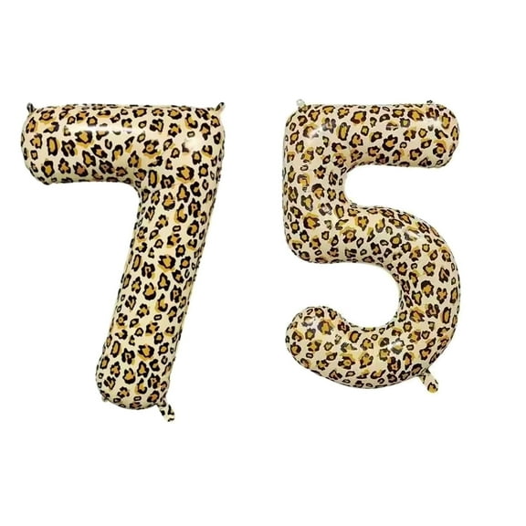 Number Seventy Five Balloon Leopard Print Number 75 Balloon 32" Large Birthday Balloon