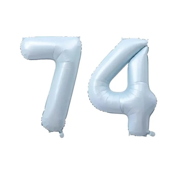 Number Seventy Four Balloon Pastel Blue Sky Blue Light Blue 32" Large Party