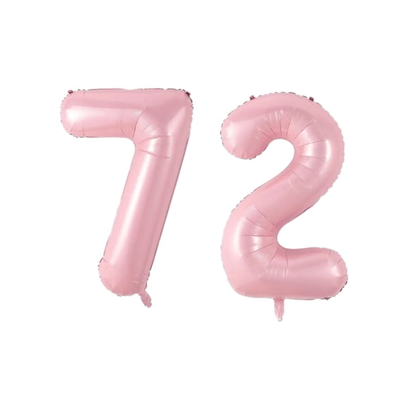 Number Seventy Two Balloon Soft Pastel Pink Number 72 Balloon 32" Large Event Supply