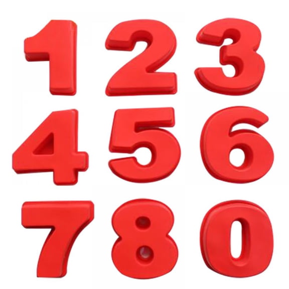 Number Shaped Baking Forms, Extra Large Size Nonstick Silicone Molds For Celebratory Cakes, Resistant To Temperatures Between -40C And 230C (9 Pieces)